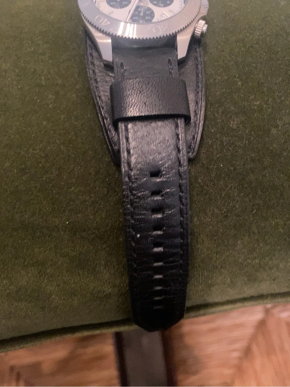 Fossil Chronograph Leather Watch – Genuine Leather – Needs Battery